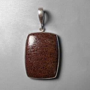 Large Brown Gem-Bone Pendant